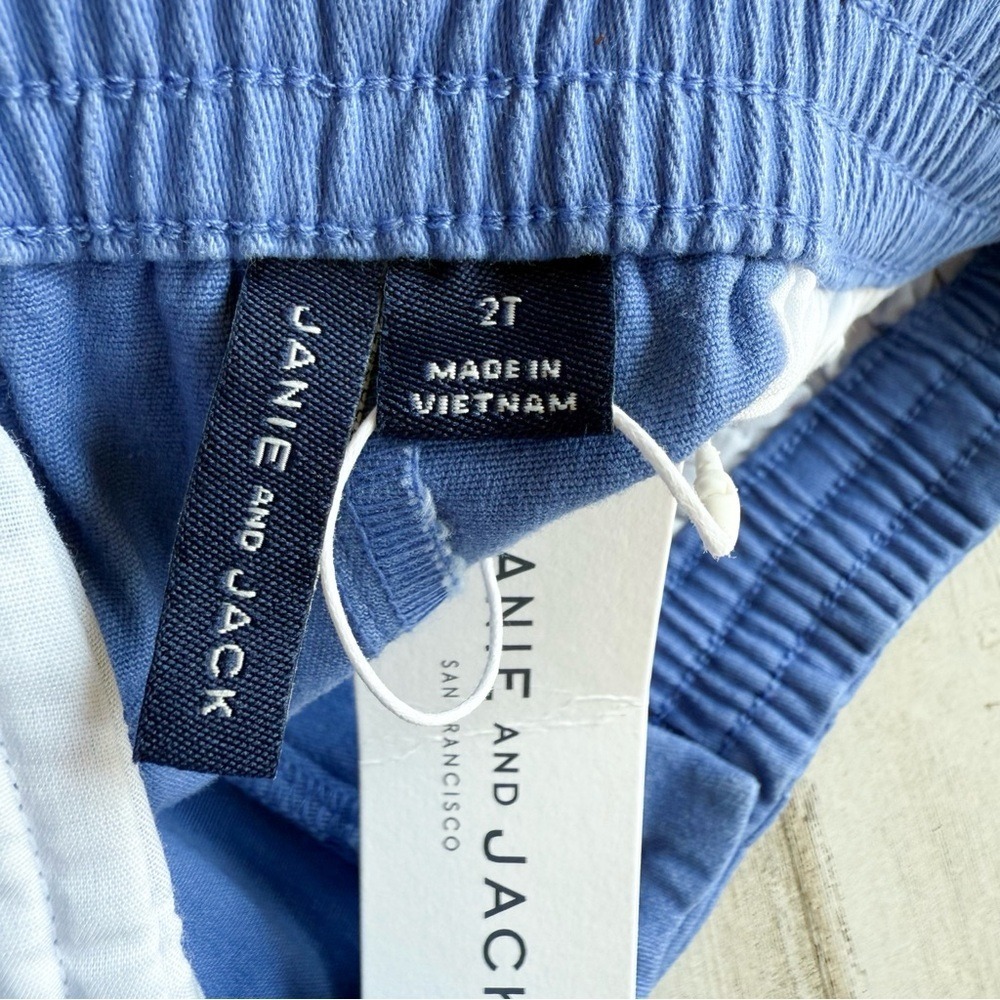 NWT JANIE and JACK Twill Pull-on Shorts in Midday Blue Boys size 2T 100045586 - Picture 10 of 11